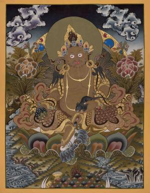 Dzambala Tibetan Thangka Painting | Jambala | Kubera | God of Wealth